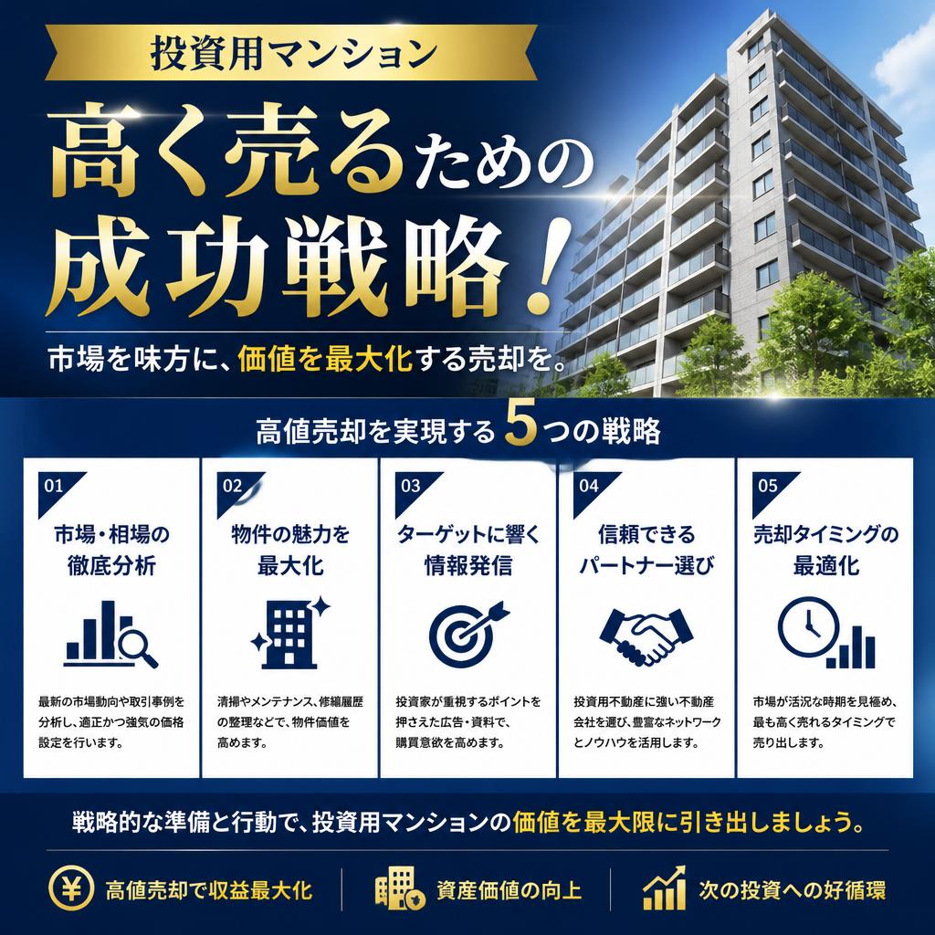 投資用マンションを高く売るための成功戦略！