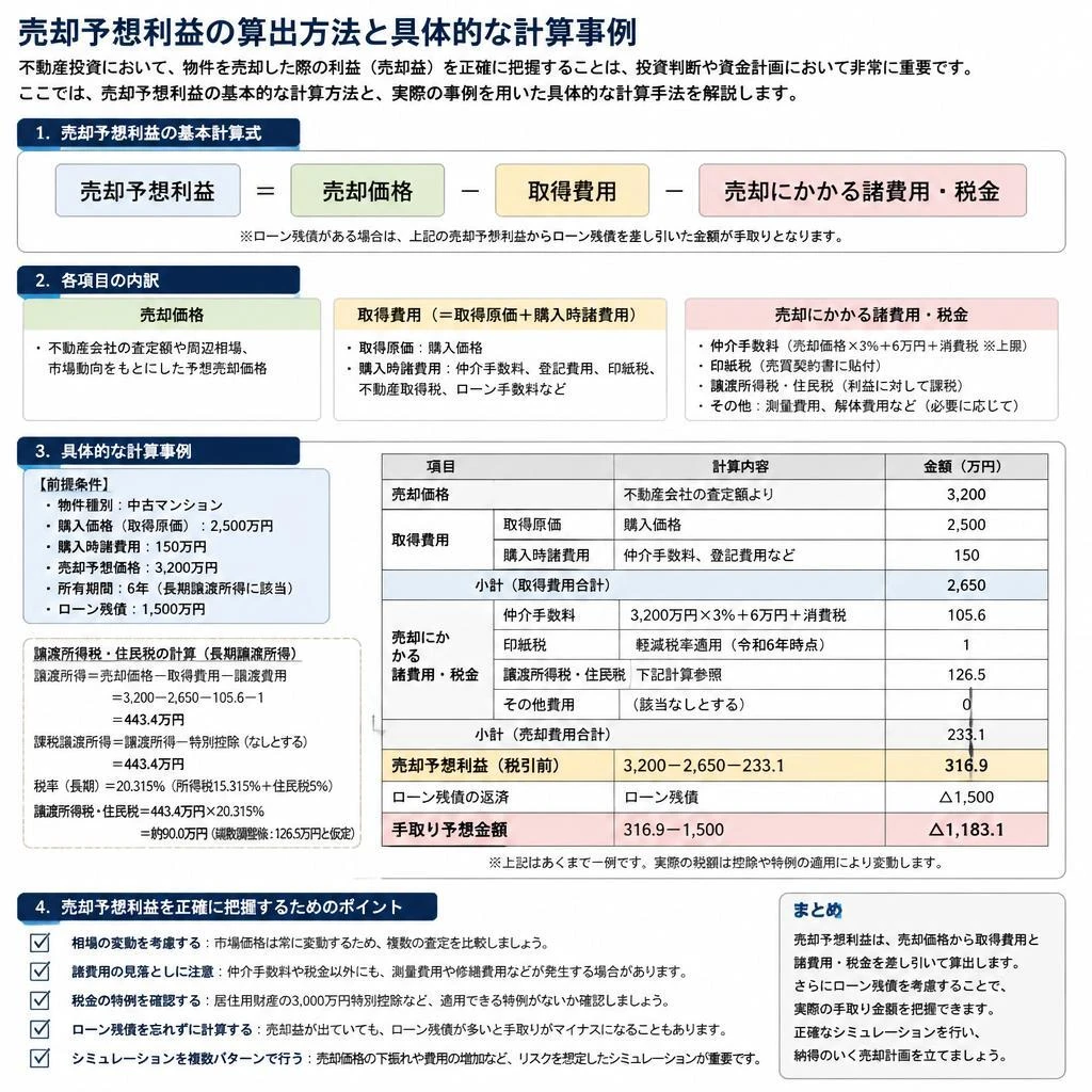 売却予想利益の計算方法