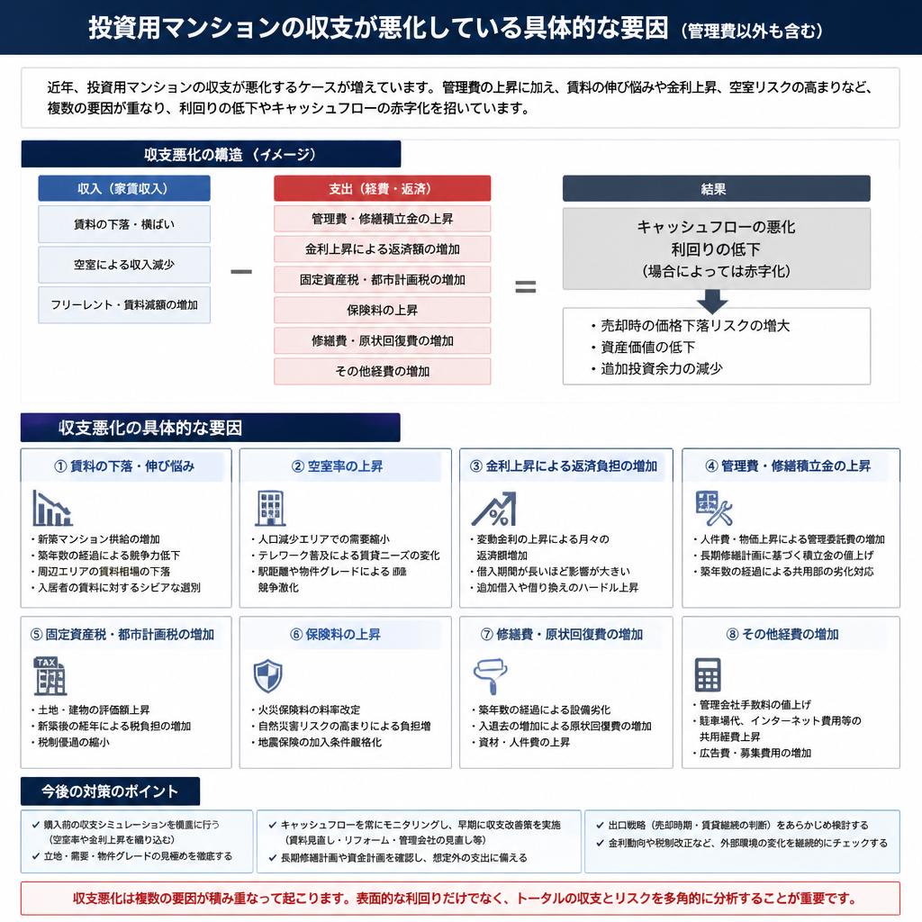 投資用マンションの収支悪化要因