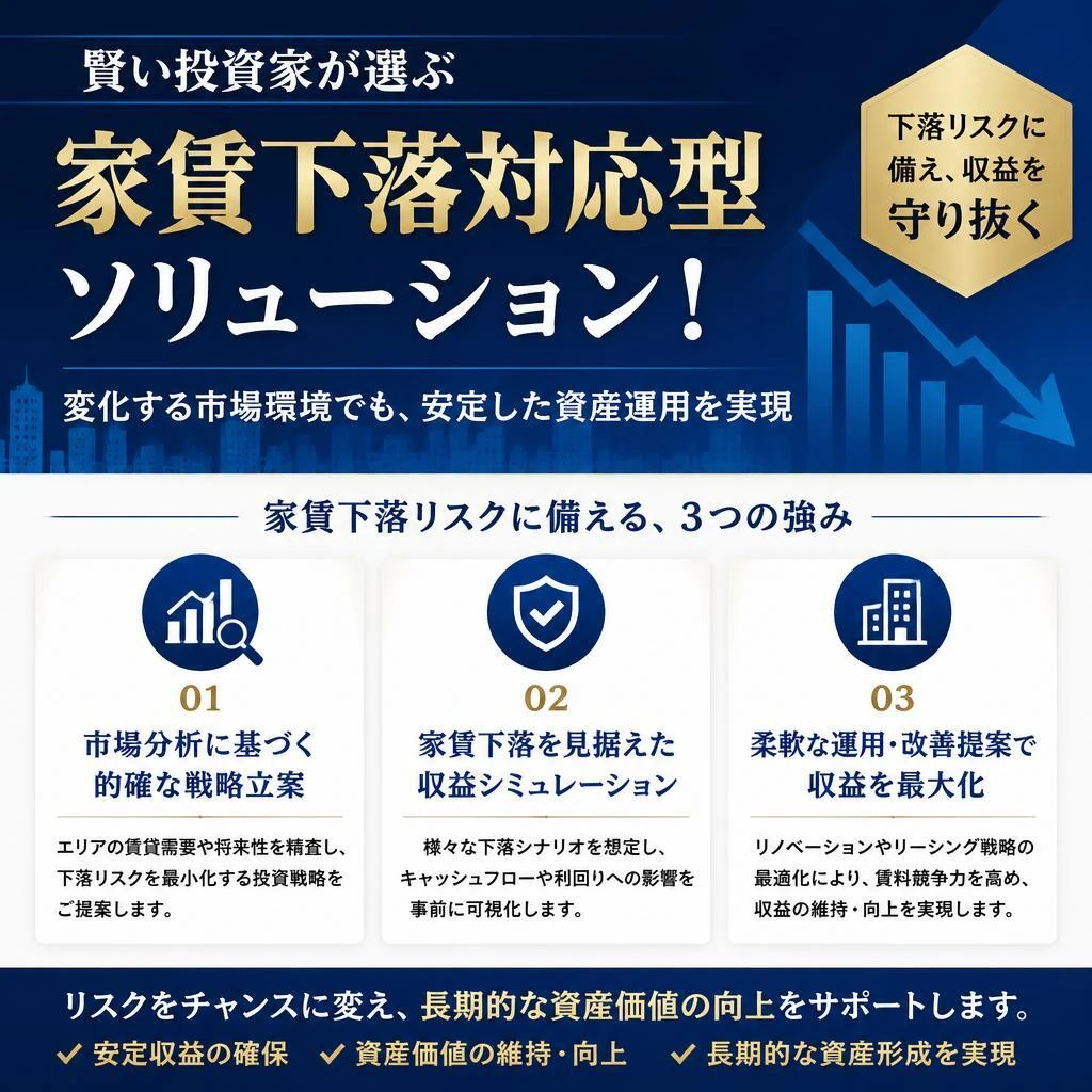 賢い投資家が選ぶ家賃下落対応型ソリューション！