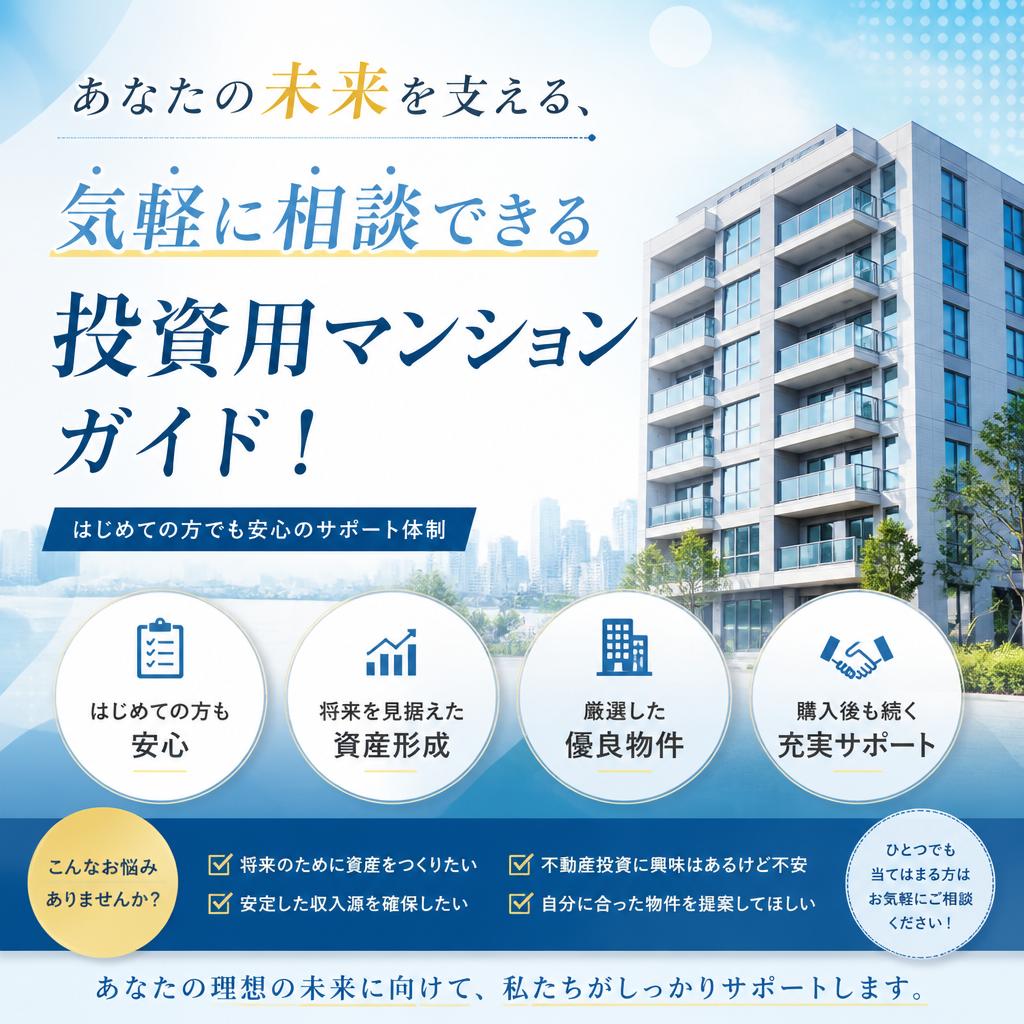 あなたの未来を支える、気軽に相談できる投資用マンションガイド！