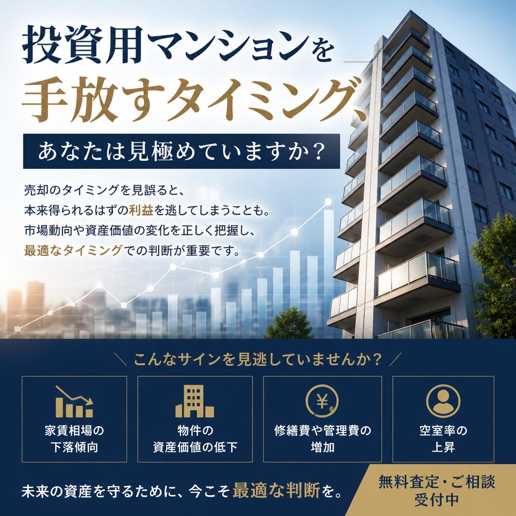 投資用マンションを手放すタイミング、あなたは見極めていますか？