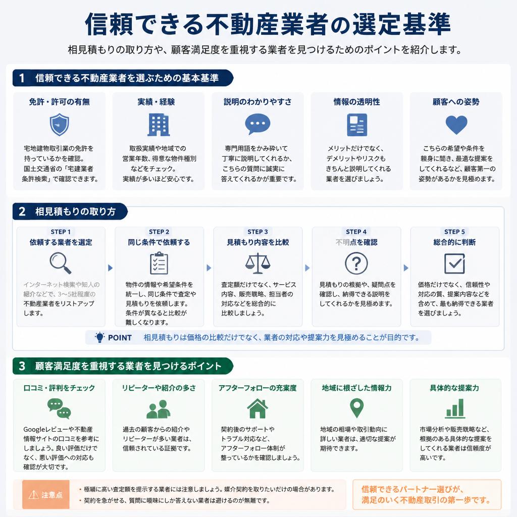 不動産業者の選び方
